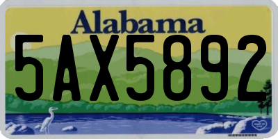 AL license plate 5AX5892