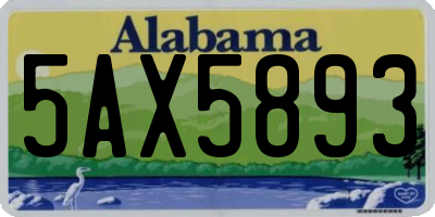 AL license plate 5AX5893