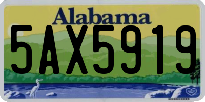 AL license plate 5AX5919