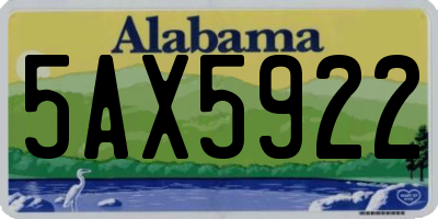AL license plate 5AX5922