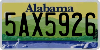 AL license plate 5AX5926