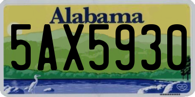 AL license plate 5AX5930