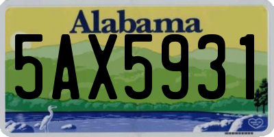 AL license plate 5AX5931
