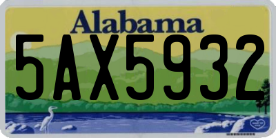 AL license plate 5AX5932