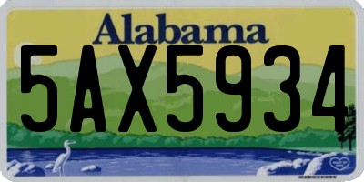 AL license plate 5AX5934