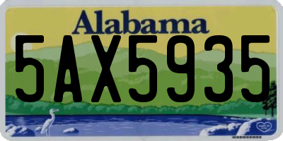 AL license plate 5AX5935