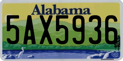 AL license plate 5AX5936
