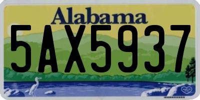 AL license plate 5AX5937