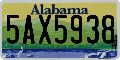 AL license plate 5AX5938