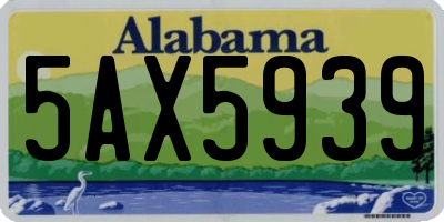 AL license plate 5AX5939