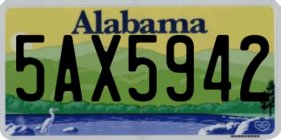AL license plate 5AX5942