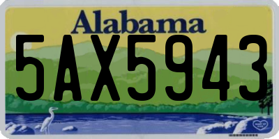 AL license plate 5AX5943