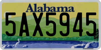 AL license plate 5AX5945