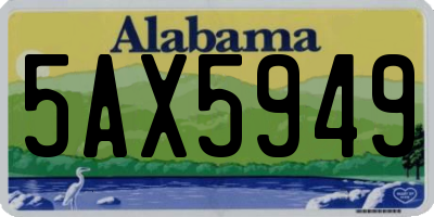AL license plate 5AX5949