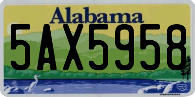 AL license plate 5AX5958
