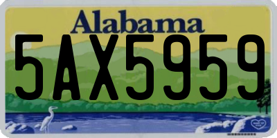 AL license plate 5AX5959
