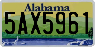 AL license plate 5AX5961