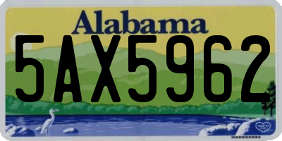 AL license plate 5AX5962