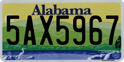 AL license plate 5AX5967