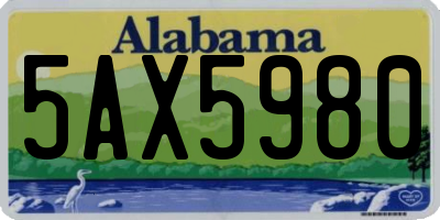AL license plate 5AX5980