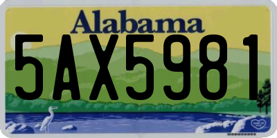 AL license plate 5AX5981