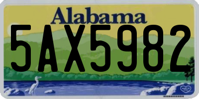 AL license plate 5AX5982