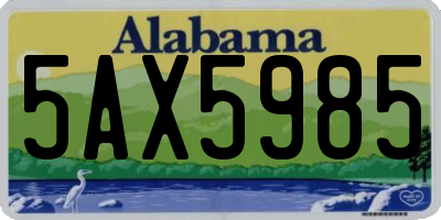AL license plate 5AX5985