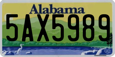 AL license plate 5AX5989