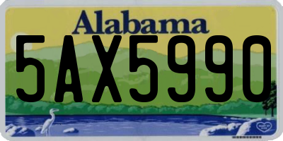 AL license plate 5AX5990