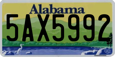 AL license plate 5AX5992