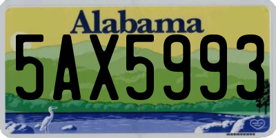 AL license plate 5AX5993