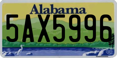AL license plate 5AX5996