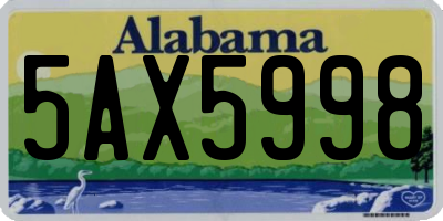 AL license plate 5AX5998