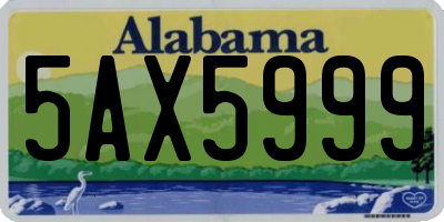 AL license plate 5AX5999