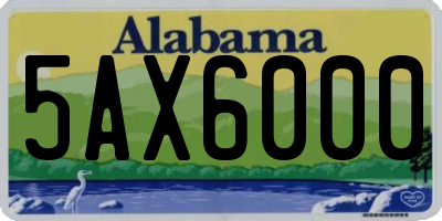 AL license plate 5AX6000