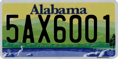 AL license plate 5AX6001