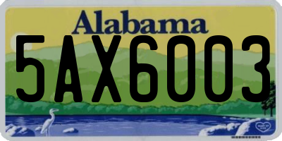 AL license plate 5AX6003