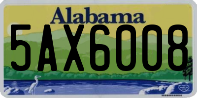 AL license plate 5AX6008