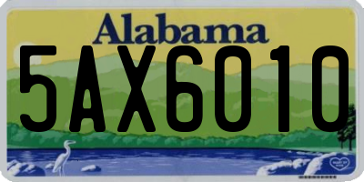 AL license plate 5AX6010