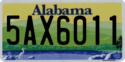 AL license plate 5AX6011