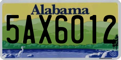 AL license plate 5AX6012
