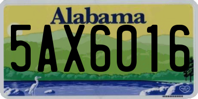 AL license plate 5AX6016