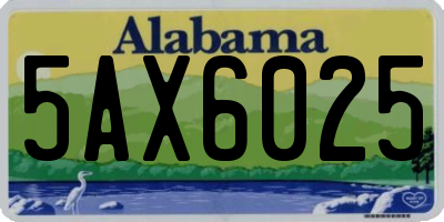 AL license plate 5AX6025