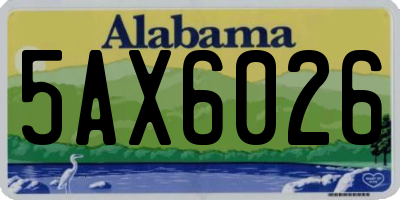 AL license plate 5AX6026
