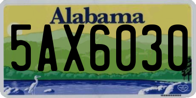 AL license plate 5AX6030