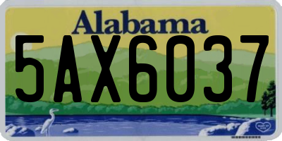 AL license plate 5AX6037