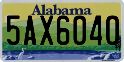 AL license plate 5AX6040
