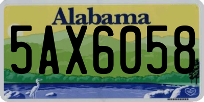 AL license plate 5AX6058