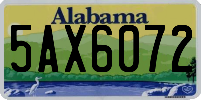AL license plate 5AX6072