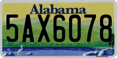 AL license plate 5AX6078